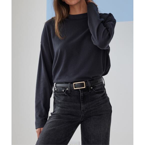 AYR Tops - Ayr The Early Mornings Long Sleeve Tee Top - S - Asphalt